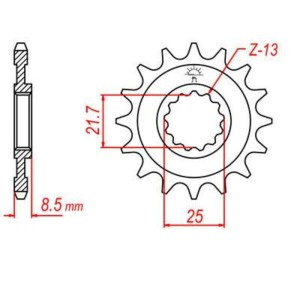 Piñón JT 1537 de acero con 14 dientes