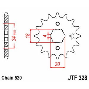 Piñón JT SPROCKETS acero estándar 328 - Paso 520