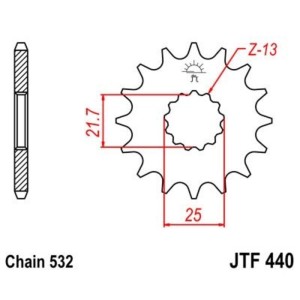 Piñón JT SPROCKETS acero estándar 440 - Paso 532