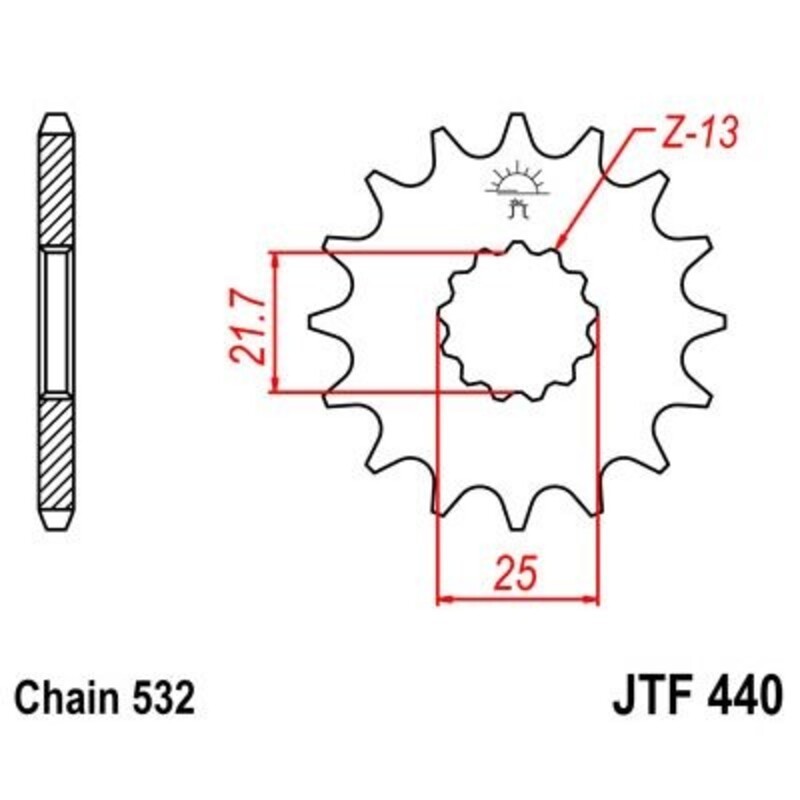 Piñón JT SPROCKETS acero estándar 440 - Paso 532