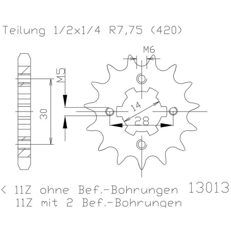 Piñon ESJOT Acero 50-13013 11 dientes