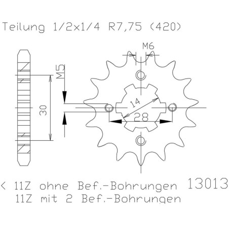 Piñon ESJOT Acero 50-13013 12 dientes