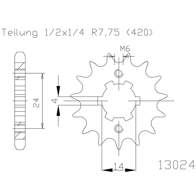 Piñon ESJOT Acero 50-13024 13 dientes