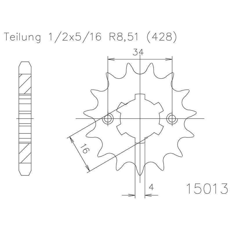 Piñon ESJOT Acero 50-15013 15 dientes