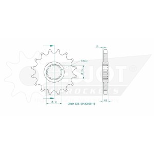 Piñón ESJOT acero 50-29018 15 dientes