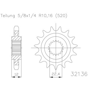 Piñon ESJOT Acero 50-32136 9 dientes