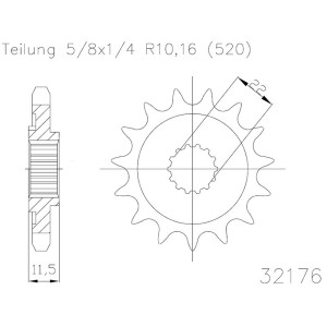 Piñon ESJOT Acero 50-32176 15 dientes