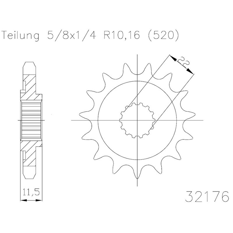 Piñon ESJOT Acero 50-32176 15 dientes