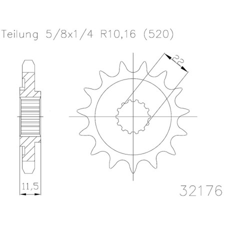 Piñon ESJOT Acero 50-32176 15 dientes