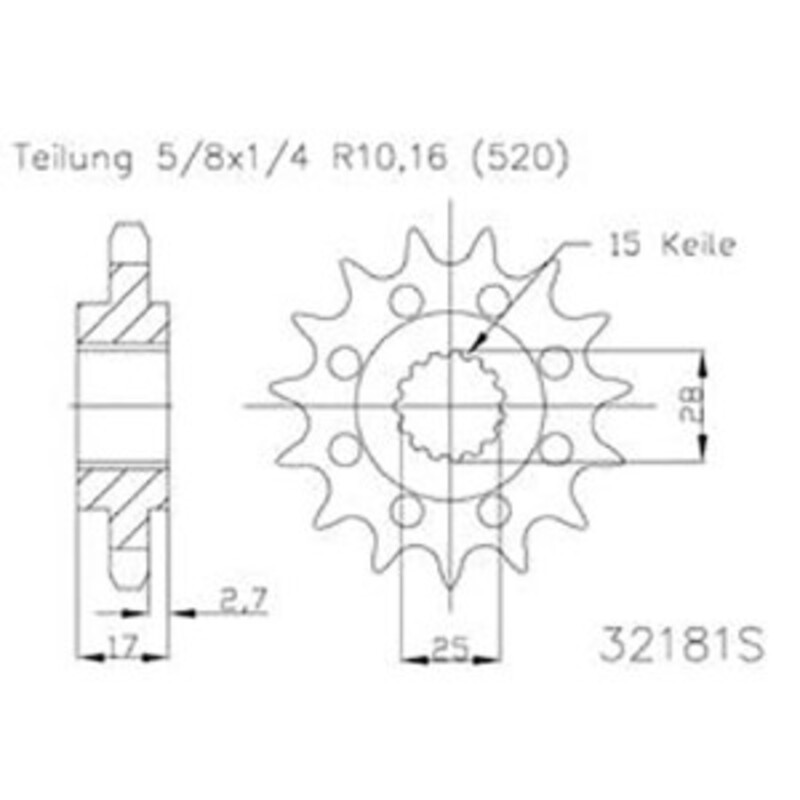 Piñón ESJOT 50-32181-14 dientes