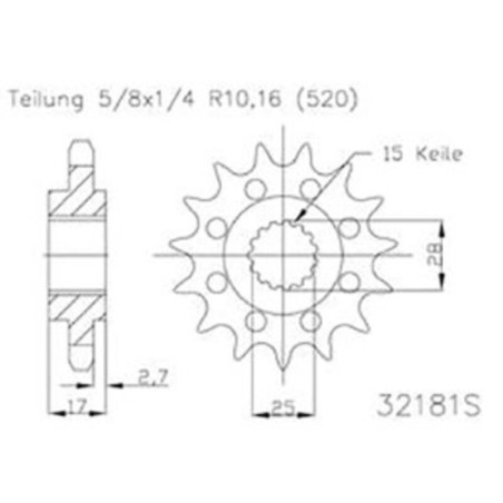 Piñón ESJOT 50-32181-14 dientes