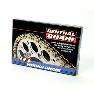 Cadena Renthal 428R1 con 124 eslabones negro/oro