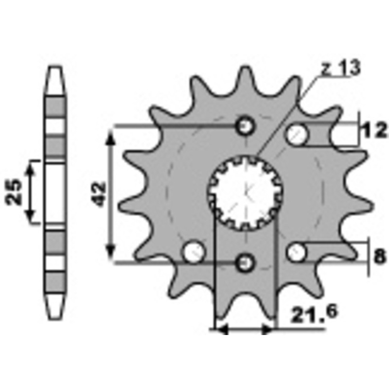Piñón PBR acero estándar 2080 - 530