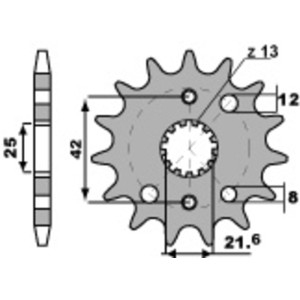 Piñón PBR acero estándar 2080 - 530