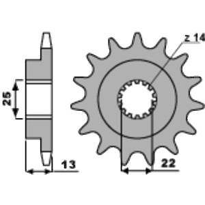 Piñón PBR acero estándar 2201 - Paso 525