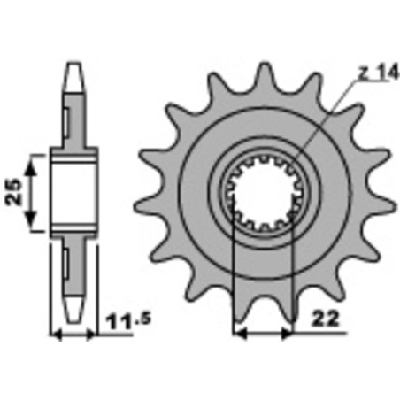 Piñón PBR acero estándar 2207 - 520