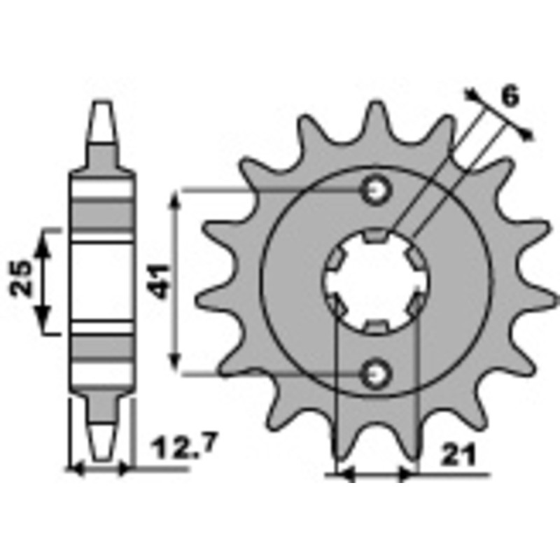 Piñón PBR acero estándar 288 - 530