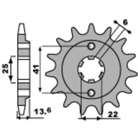 Piñón PBR acero estándar 293 - 525