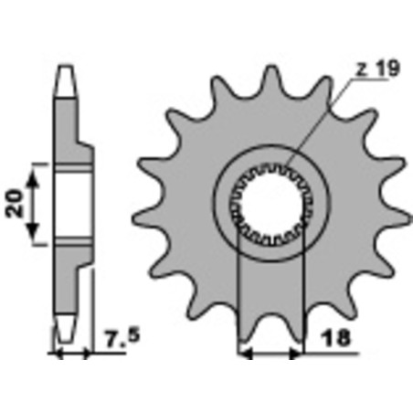 Piñón PBR acero estándar 340 - 520