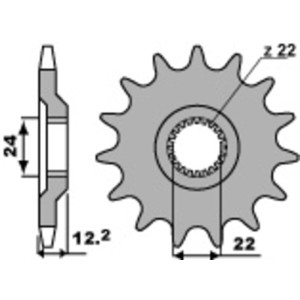Piñón PBR acero estándar 405 - 520
