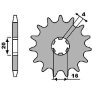 Piñón PBR acero estándar 416 - 428