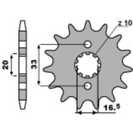 Piñón PBR acero estándar 430 - 520