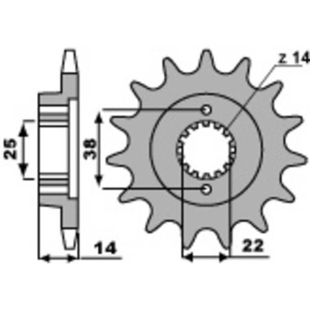 Piñón PBR acero estándar 497 - 530
