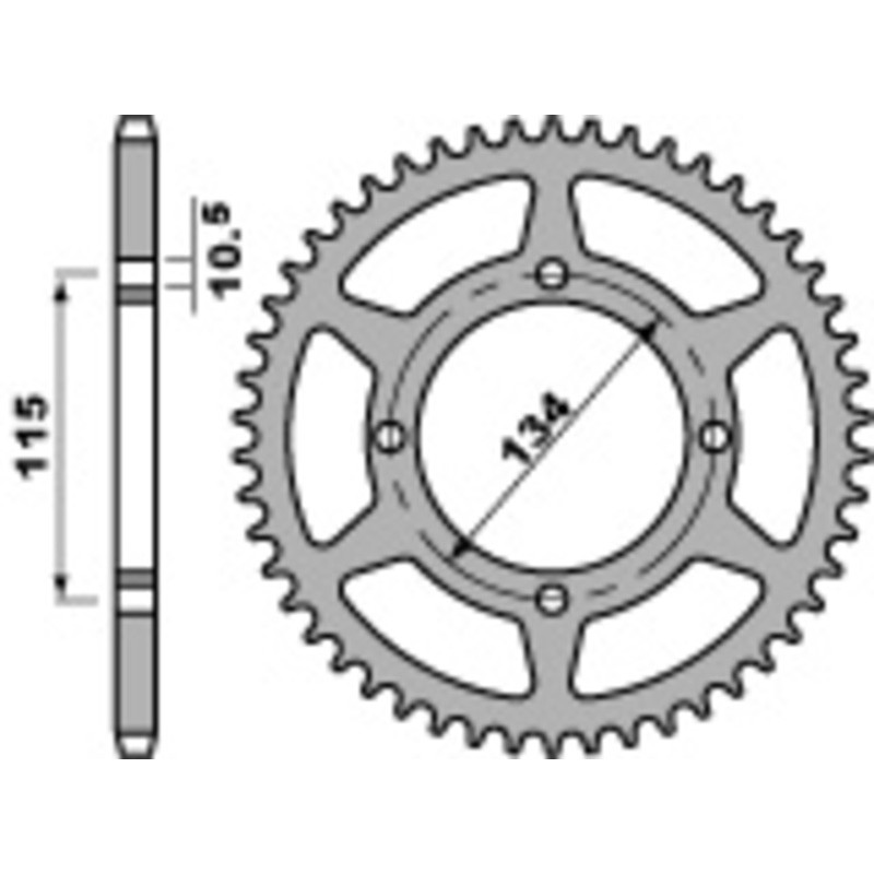 Piñón PBR acero estándar 710 - 428