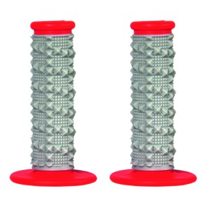 Puños SCAR X2R Dual Density Full Diamond - Gris / Rojo