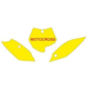 Juego adhesivos porta números BLACKBIRD blanco KTM SX85