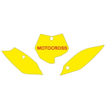 Juego adhesivos porta números BLACKBIRD blanco KTM SX85