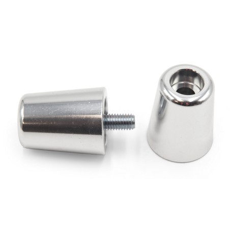 Juego contrapesos manillar V PARTS aluminio plateado