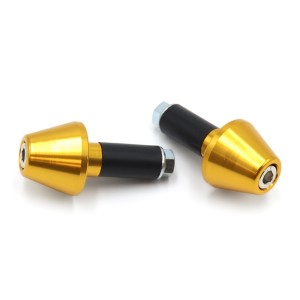 Juego contrapesos manillar V PARTS cónicos aluminio 13.5mm oro