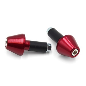 Juego contrapesos manillar V PARTS cónicos aluminio 13.5mm rojo