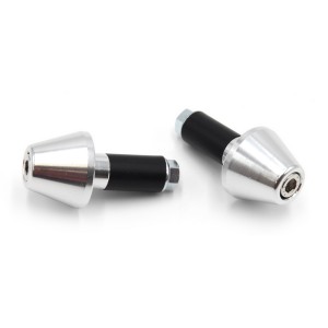 Juego contrapesos manillar V PARTS cónicos aluminio 13.5mm plata