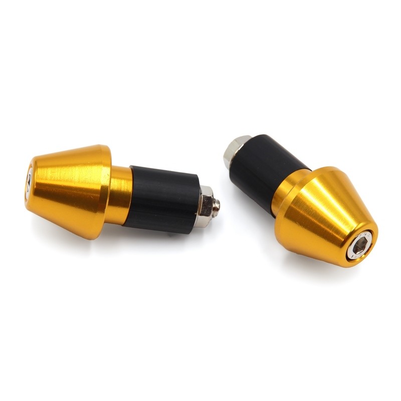 Juego contrapesos manillar V PARTS cónicos aluminio 17,5mm oro