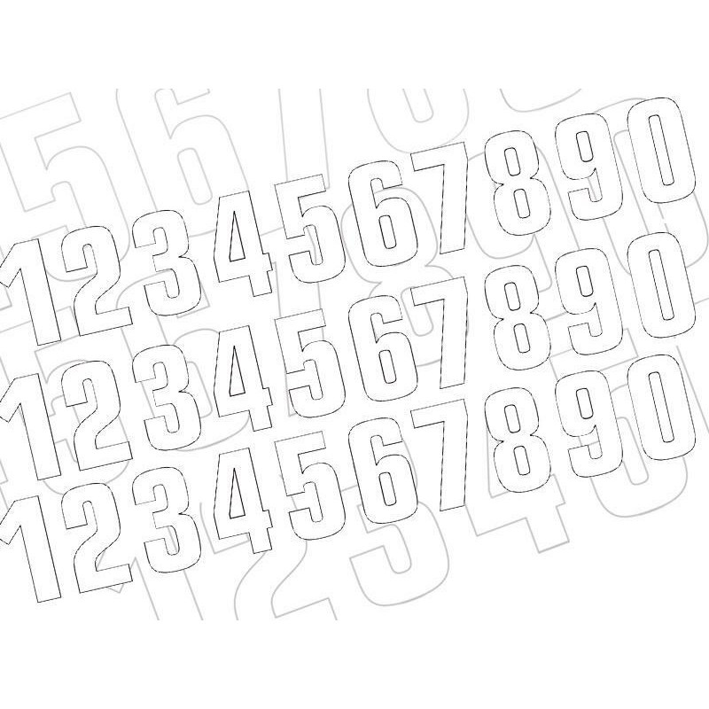 Numeros de carrera blanco - Pack de 3 uds BLACKBIRD PVC 5048/10/6