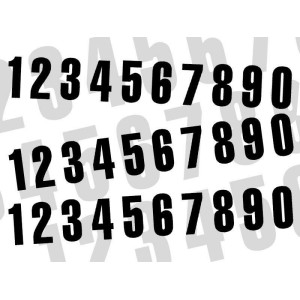 Numeros de carrera negro - Pack de 3 Uds BLACKBIRD PVC 5047/20/5