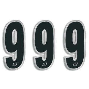 Numeros de carrera negro Blackbird 15X7 Cm - Pack 3 uds 5069/20/9