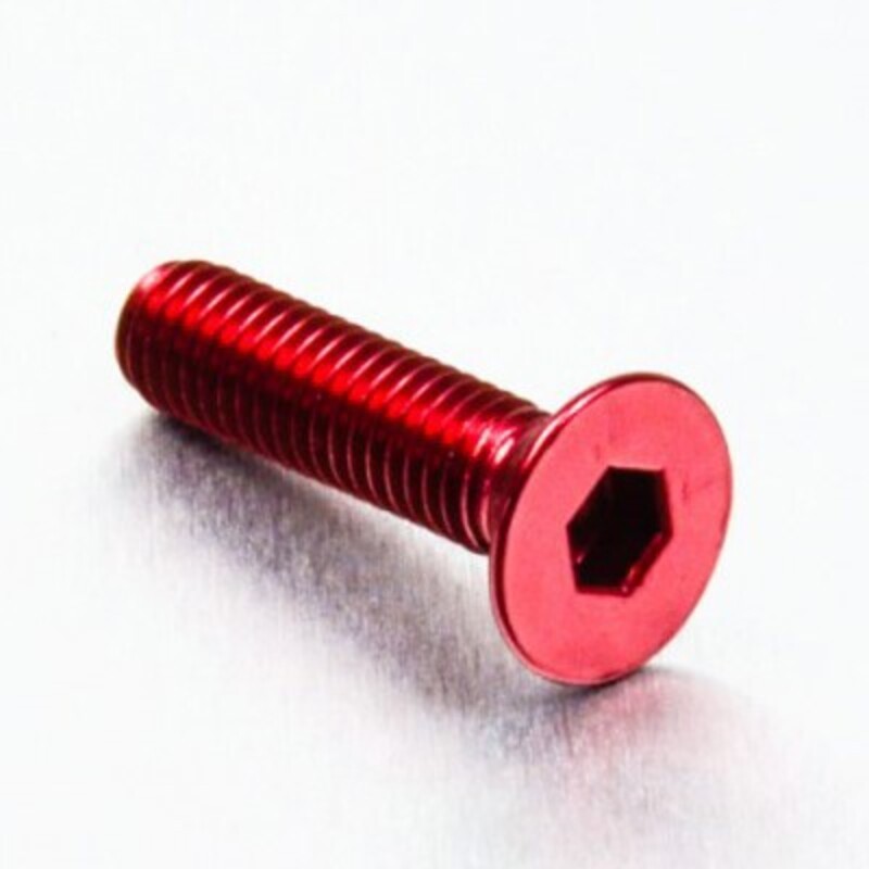 Tornillo de Aluminio Pro-bolt avellanado M6 x (1.00mm) x 25mm rojo ...
