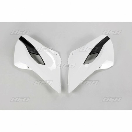 Plásticos laterales de radiador UFO Husqvarna blanco/amarillo HU033...