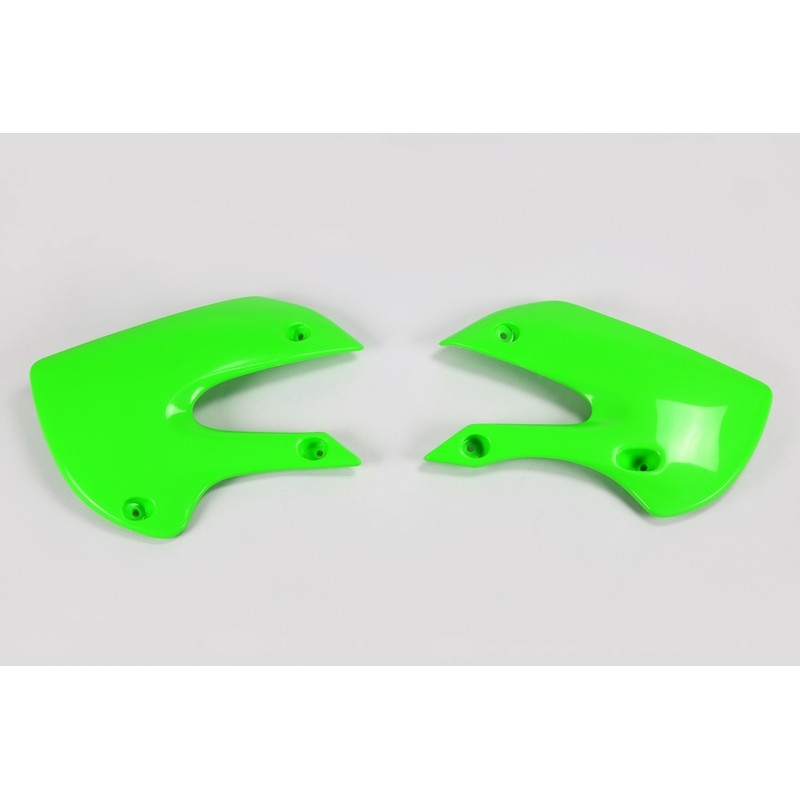 Paneles laterales radiador UFO verde Kawasaki KX65/KLX110
