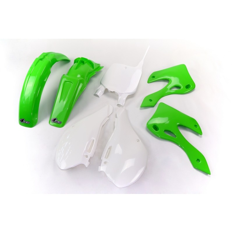 Kit de Plástica UFO OEM Color Green / Blanco Kawasaki KX125 / 250