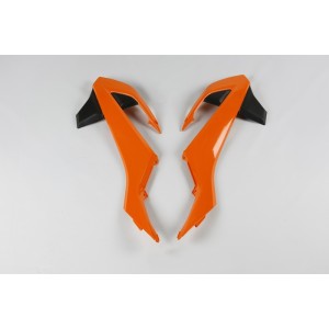 Plásticos laterales de radiador UFO KTM naranja / negro KT04073-999