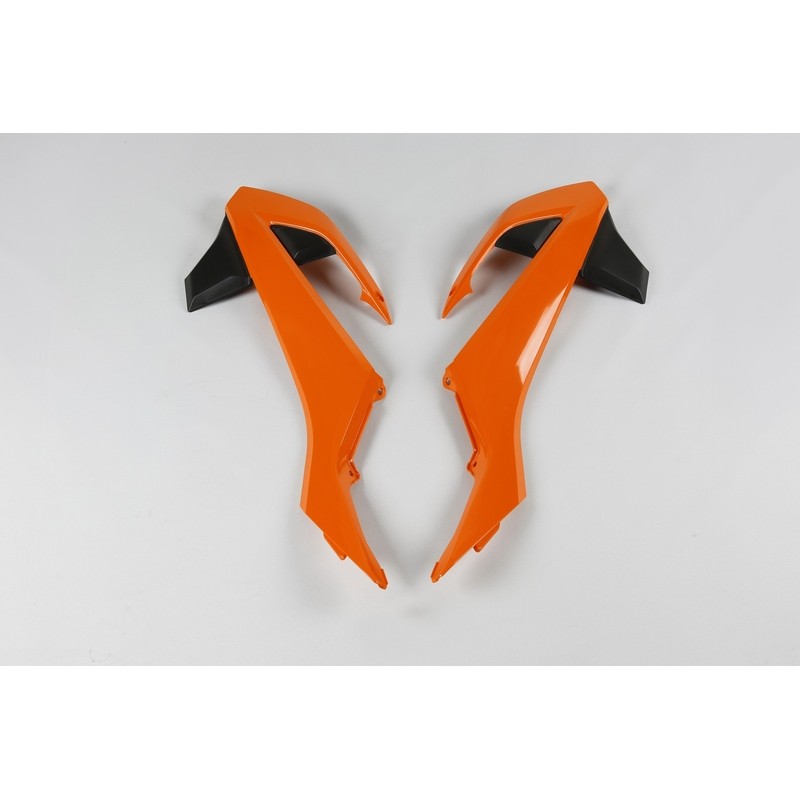 Plásticos laterales de radiador UFO KTM naranja / negro KT04073-999