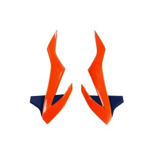 Plásticos laterales de radiador UFO naranja neon/azul KTM SX85