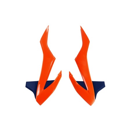 Plásticos laterales de radiador UFO naranja neon/azul KTM SX85