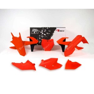 Kit de plástica RACETECH (6 piezas) - Naranja flúor / Negro