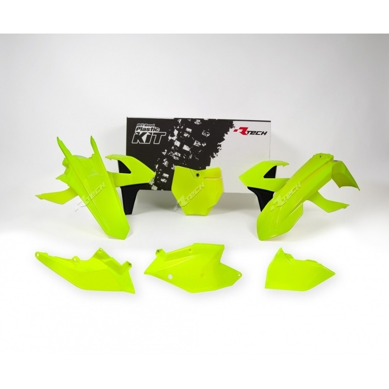 Kit de plástica RACETECH (6 piezas) - Amarillo flúor / Negro
