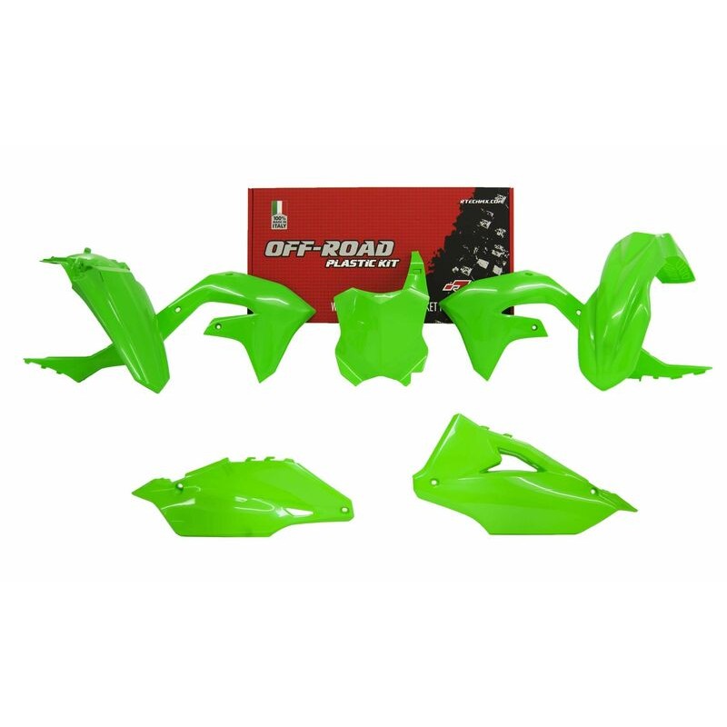Kit de plástica RACETECH (5 piezas) - Verde flúor